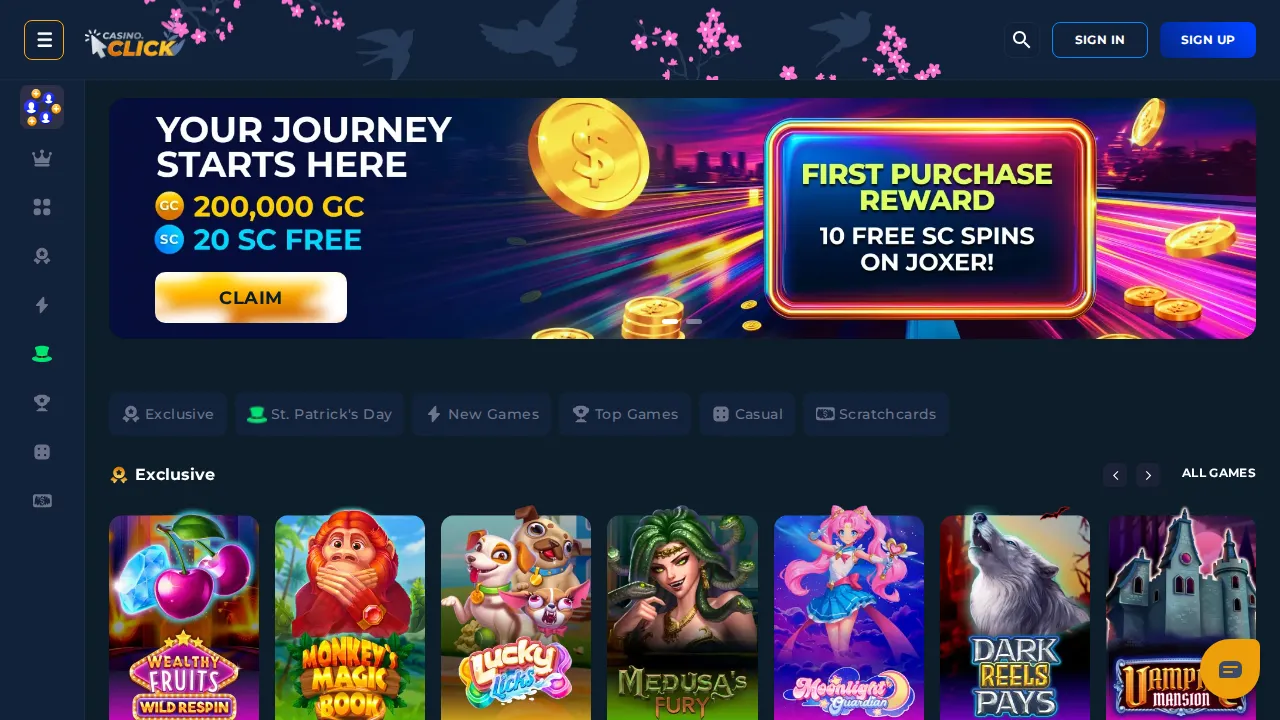 Casino Click homepage