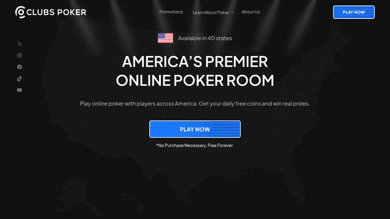 Clubs Poker homepage